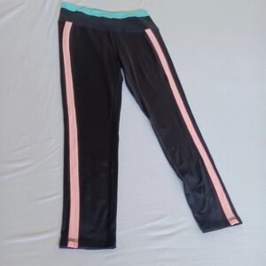 DSG Black, Pink, Teal, And Purple Leggings with Sporty Stripes Sz M